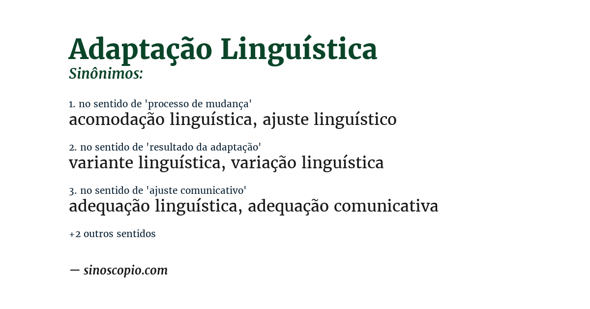 Sinônimo de adaptação linguística