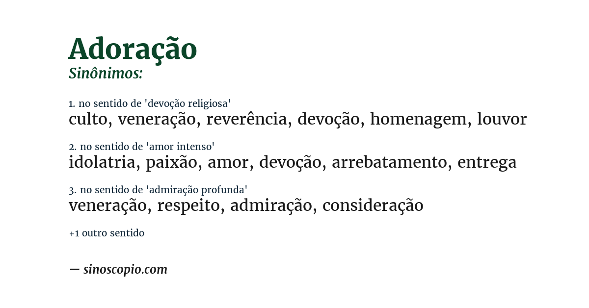 Sinônimo de adoração