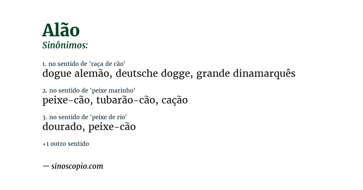 Sinônimo de alão