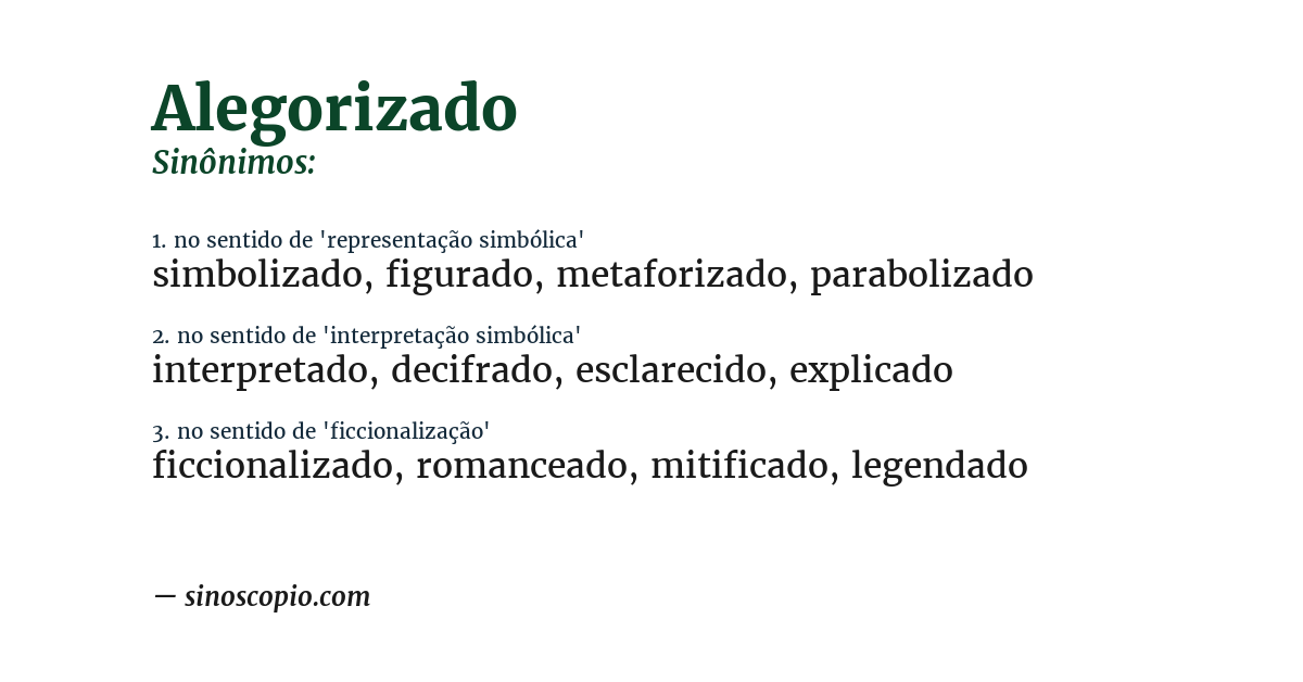 Sinônimo de alegorizado