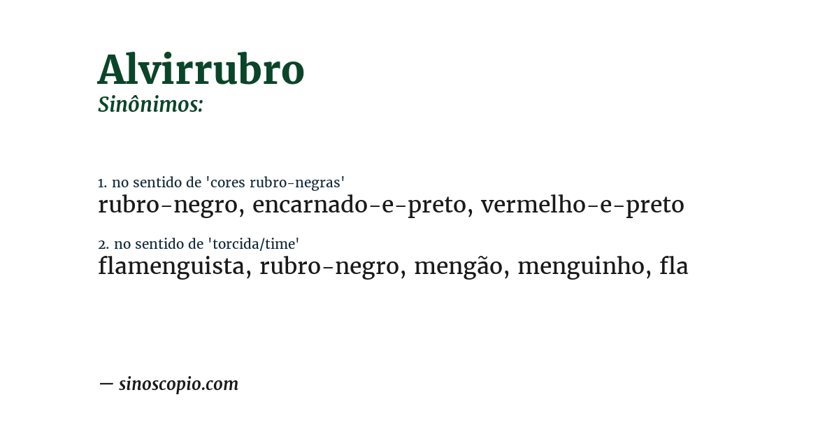 Sinônimo de alvirrubro