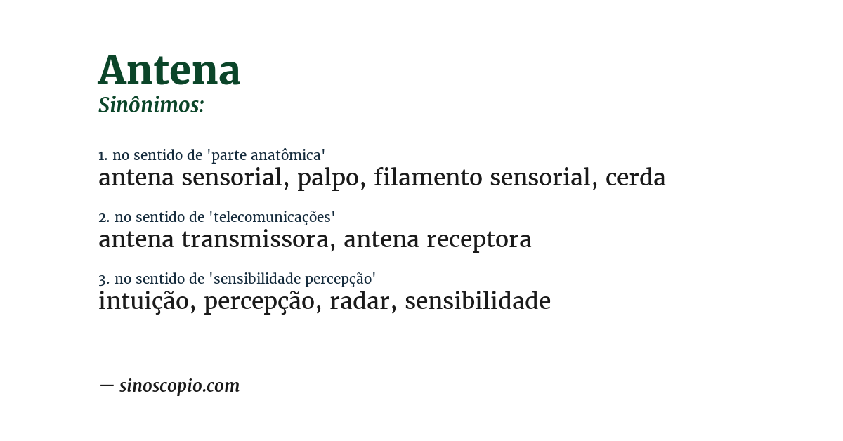 Sinônimo de antena