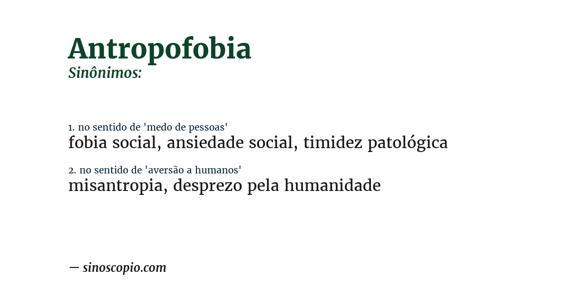 Sinônimo de antropofobia