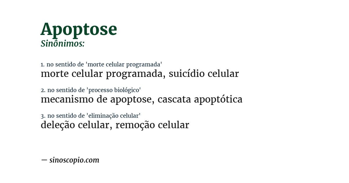 Sinônimo de apoptose