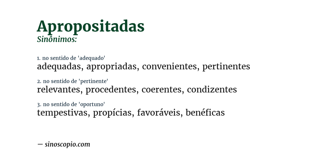 Sinônimo de apropositadas