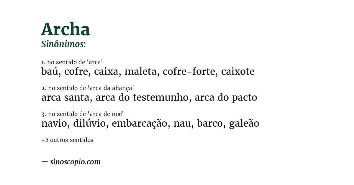 Sinônimo de archa