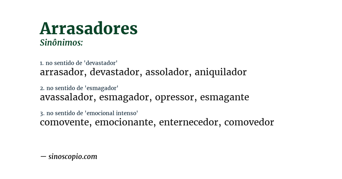 Sinônimo de arrasadores