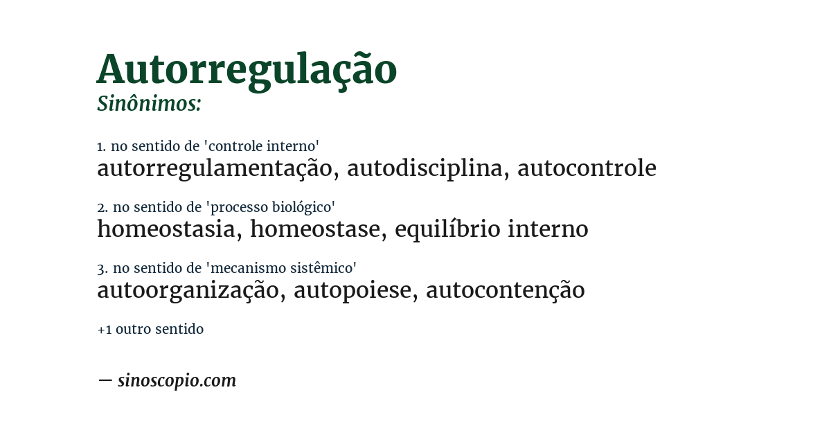 Sinônimo de autorregulação