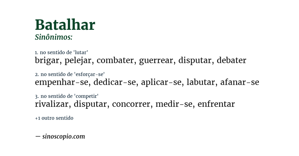 Sinônimo de batalhar