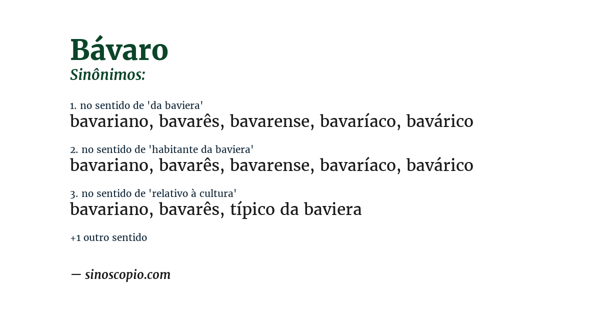 Sinônimo de bávaro