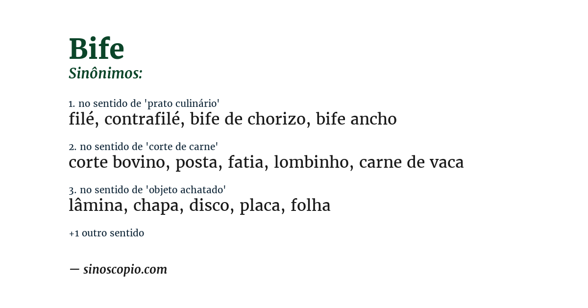 Sinônimo de bife