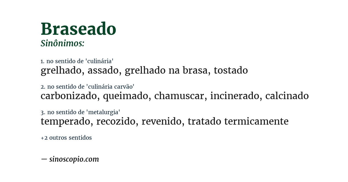 Sinônimo de braseado