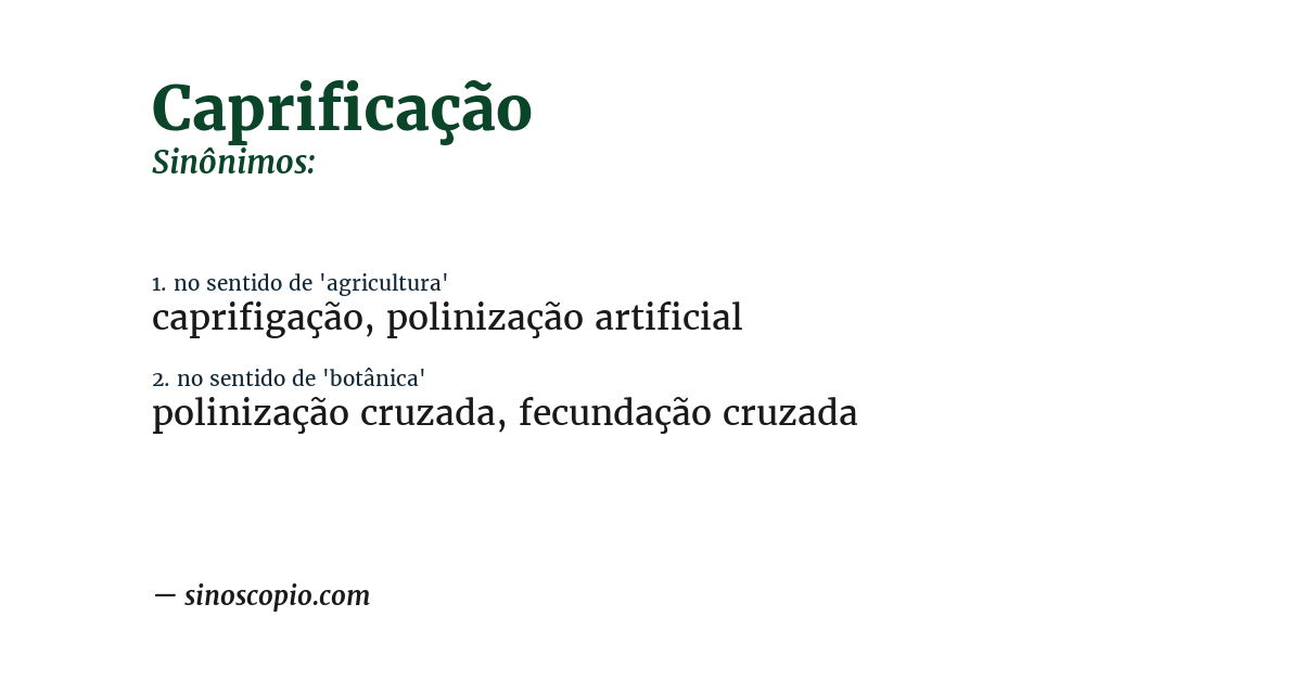 Sinônimo de caprificação