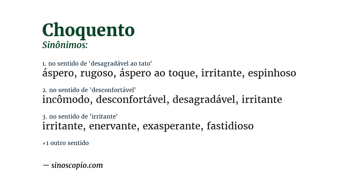 Sinônimo de choquento