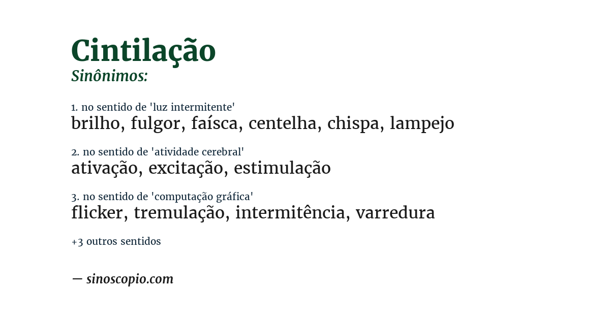 Sinônimo de cintilação