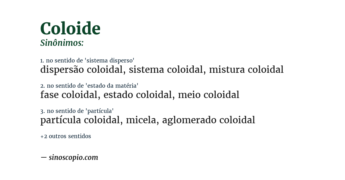 Sinônimo de coloide