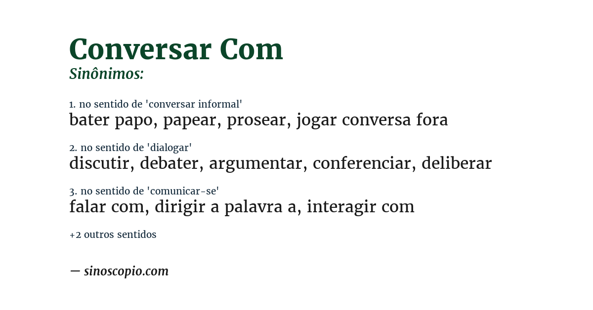 Sinônimo de conversar com