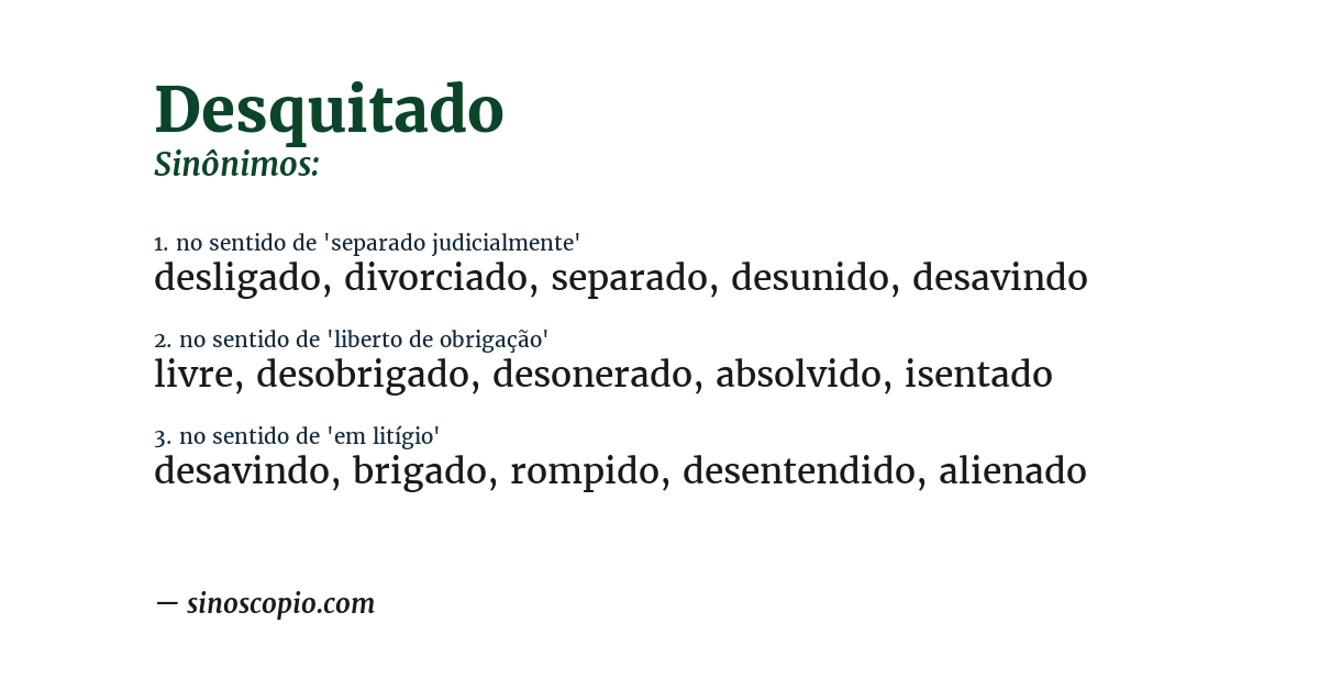 Sinônimo de desquitado