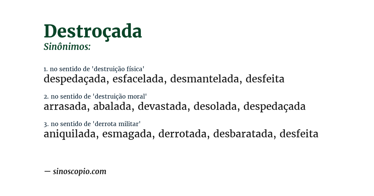 Sinônimo de destroçada