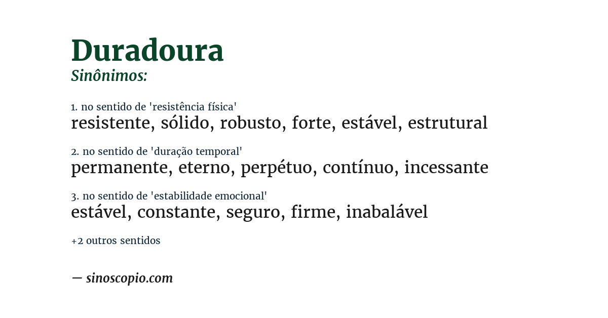 Sinônimo de duradoura