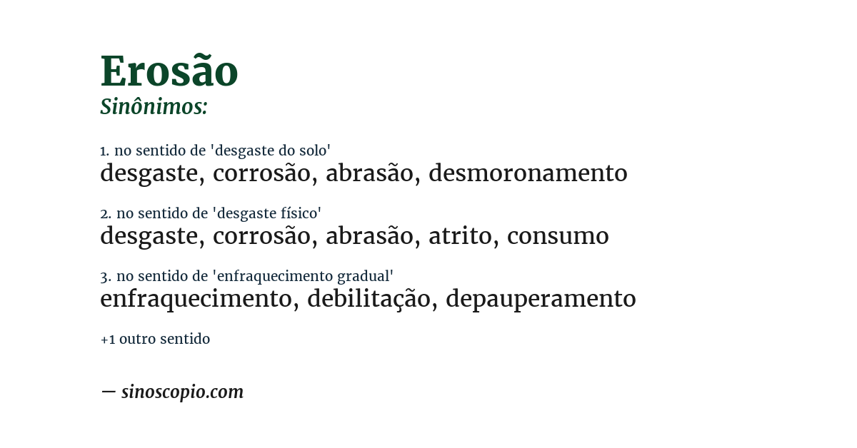 Sinônimo de erosão