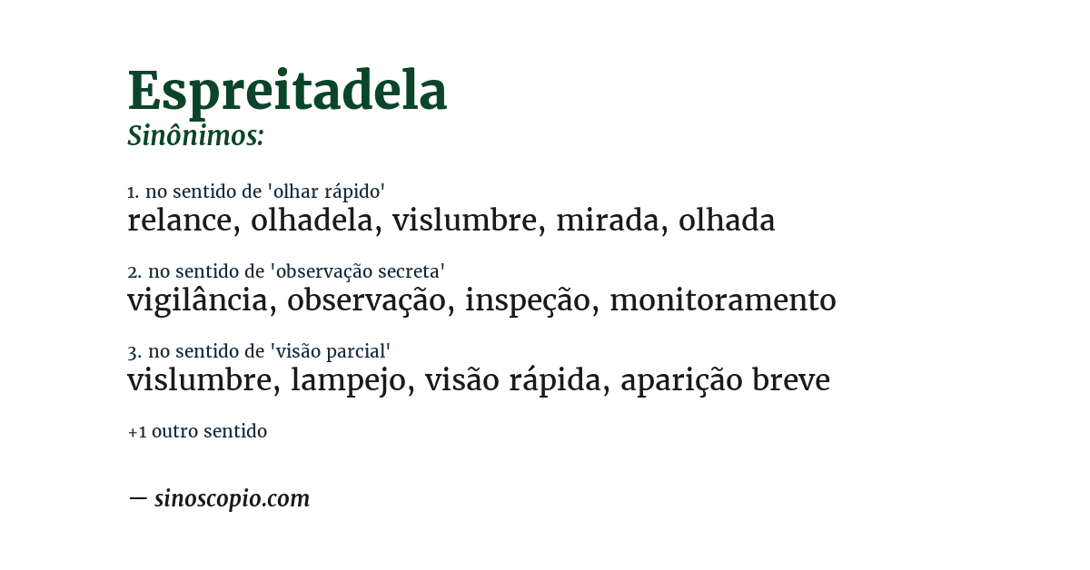 Sinônimo de espreitadela