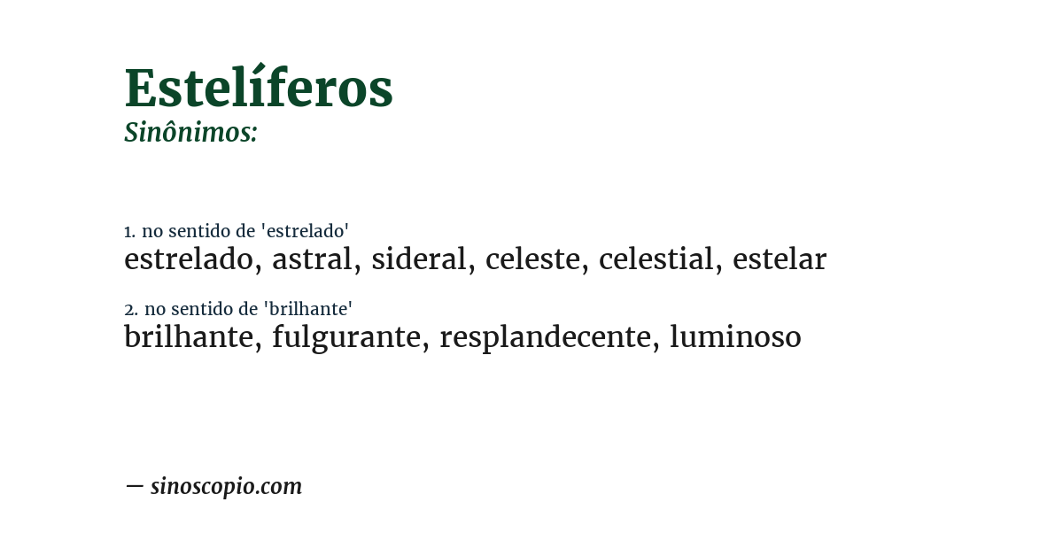 Sinônimo de estelíferos