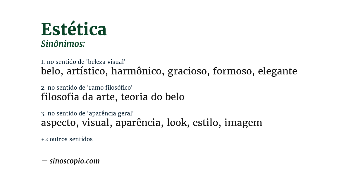 Sinônimo de estética