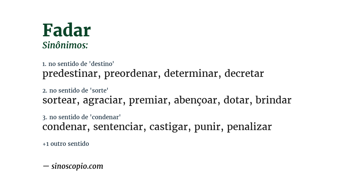 Sinônimo de fadar