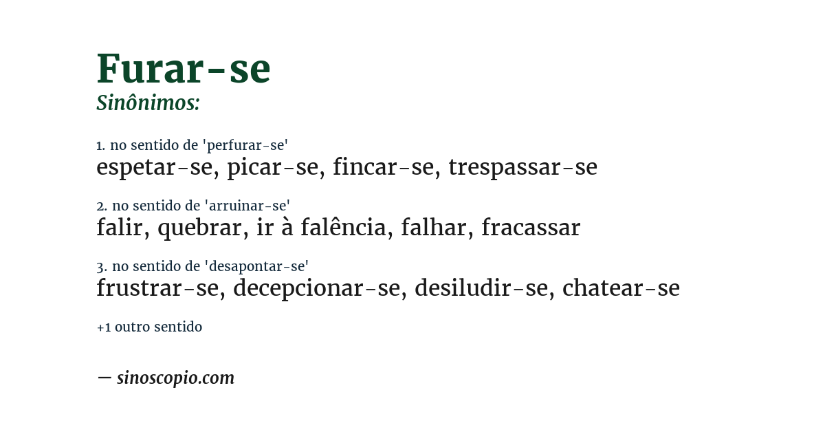 Sinônimo de furar-se
