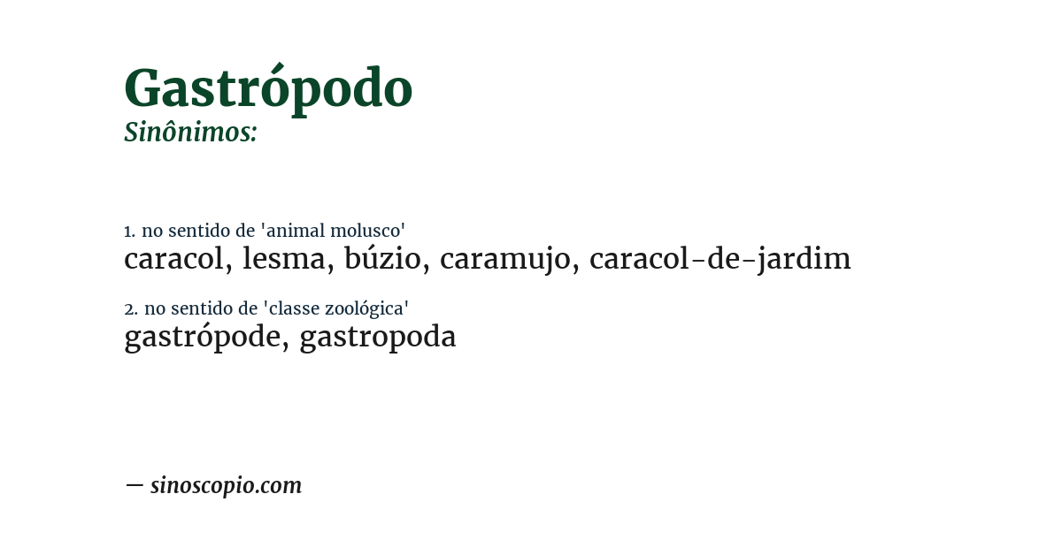 Sinônimo de gastrópodo