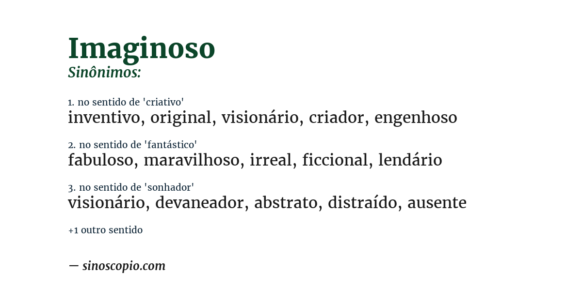 Sinônimo de imaginoso
