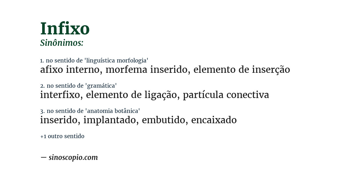 Sinônimo de infixo
