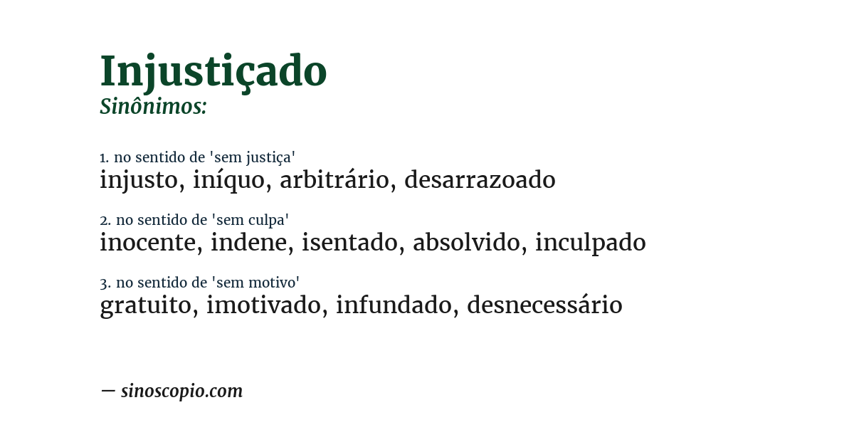 Sinônimo de injustiçado