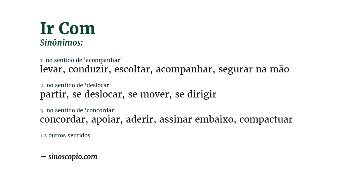 Sinônimo de ir com