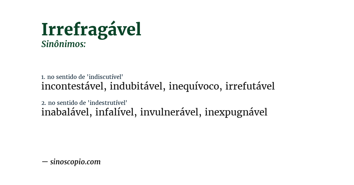 Sinônimo de irrefragável