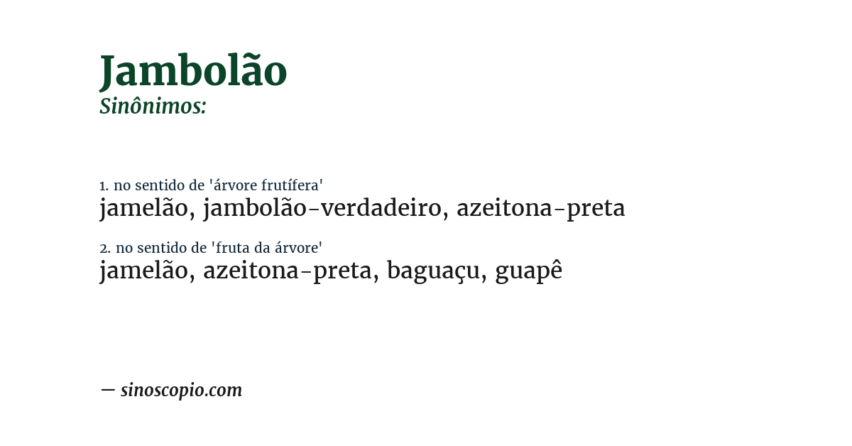 Sinônimo de jambolão