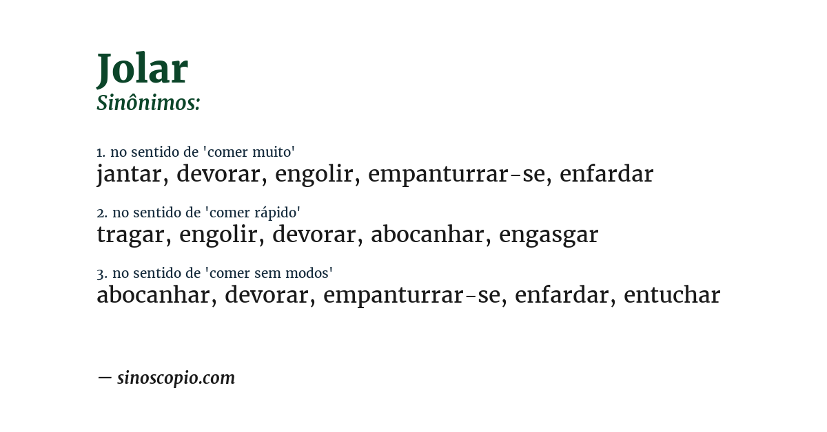 Sinônimo de jolar