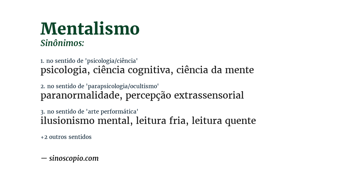 Sinônimo de mentalismo