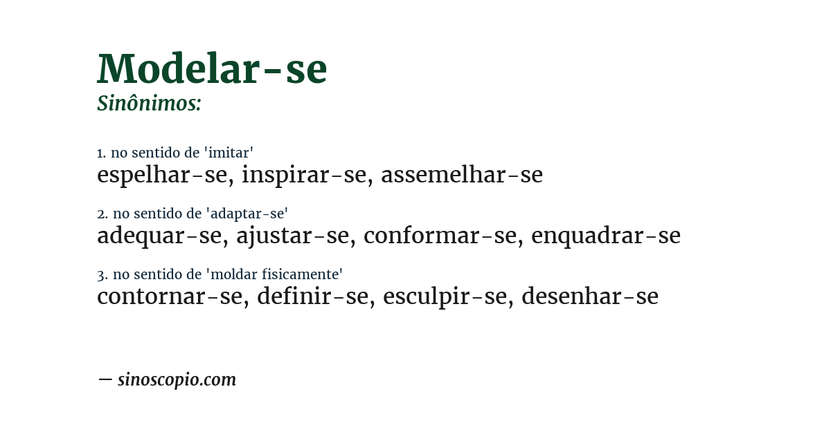 Sinônimo de modelar-se