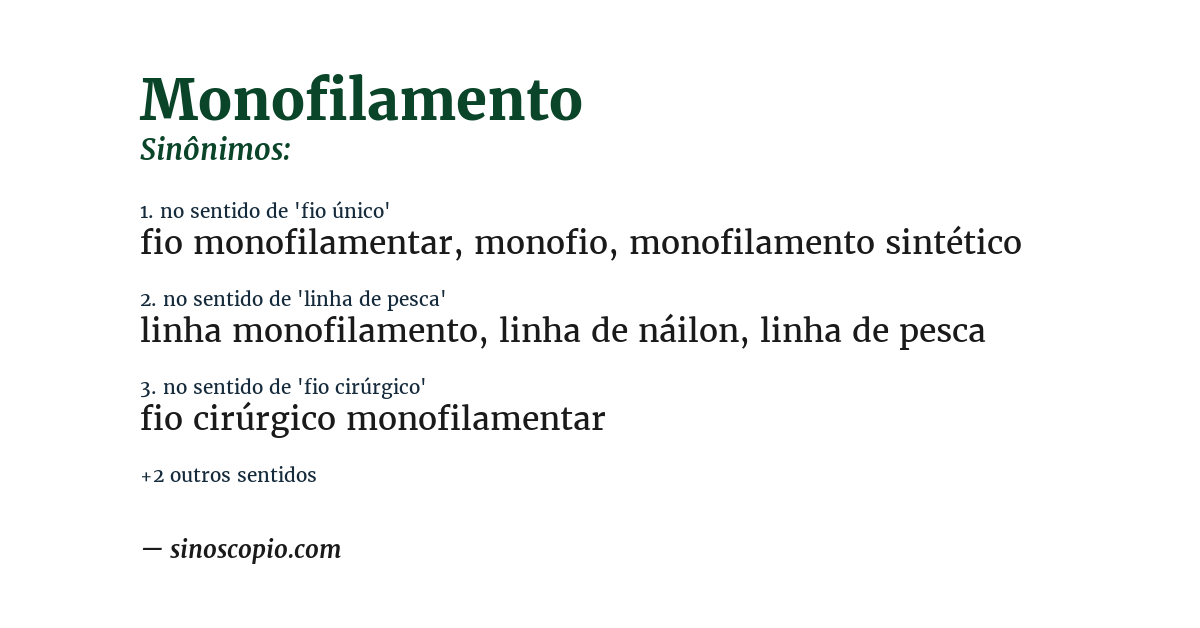 Sinônimo de monofilamento