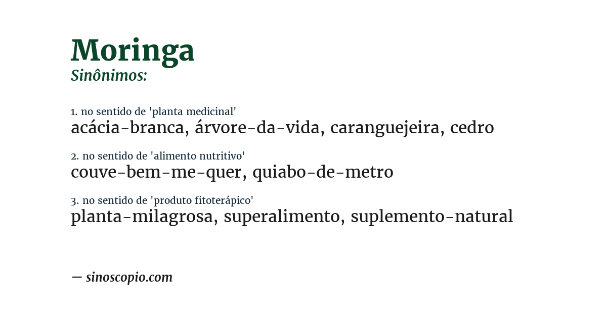 Sinônimo de moringa