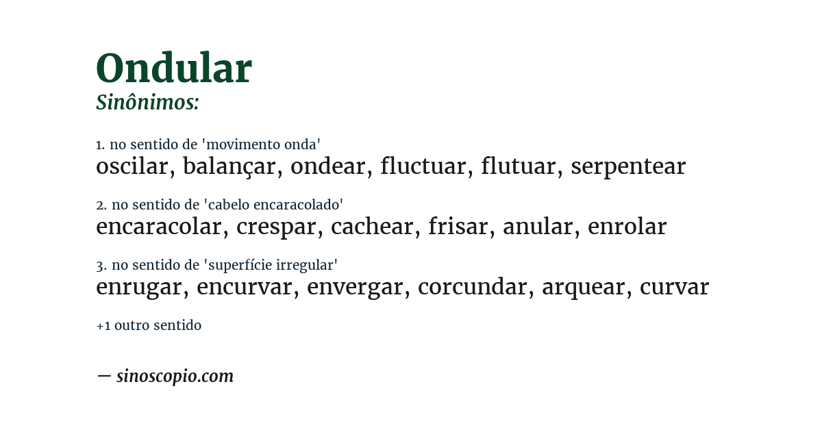 Sinônimo de ondular