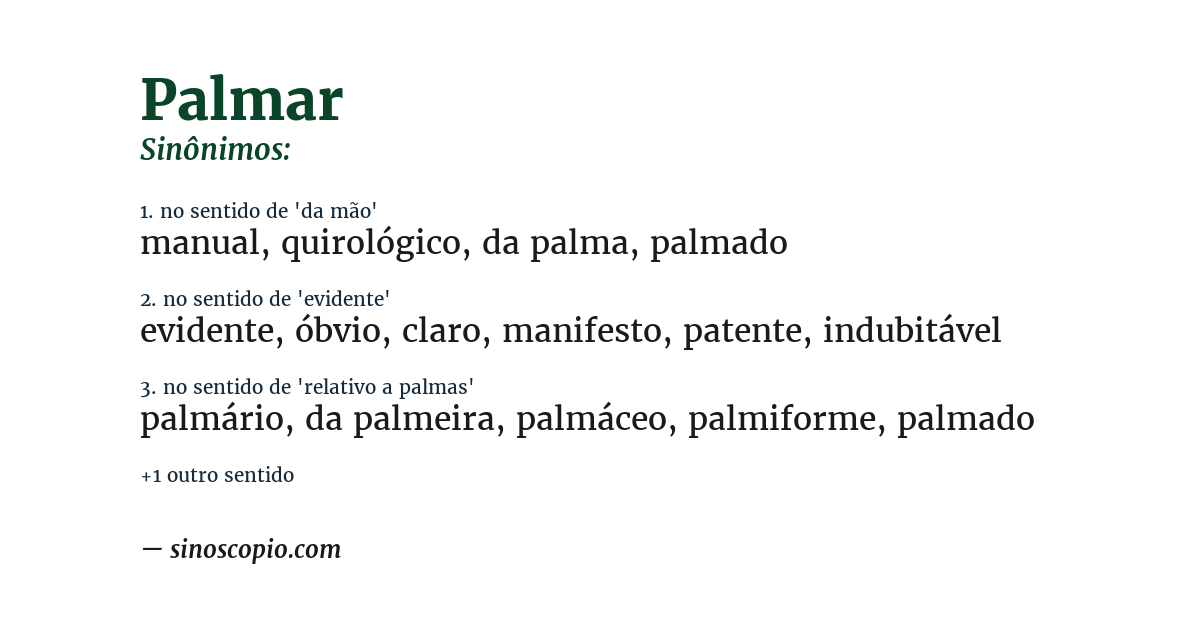 Sinônimo de palmar