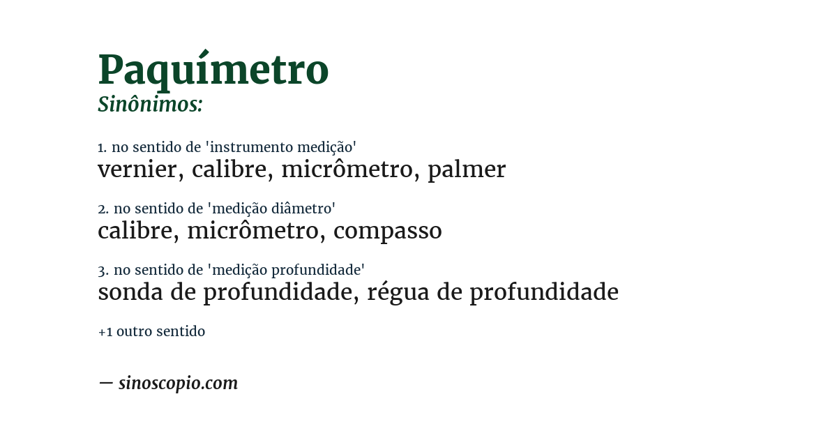 Sinônimo de paquímetro