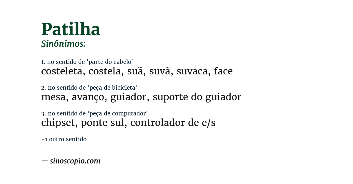 Sinônimo de patilha