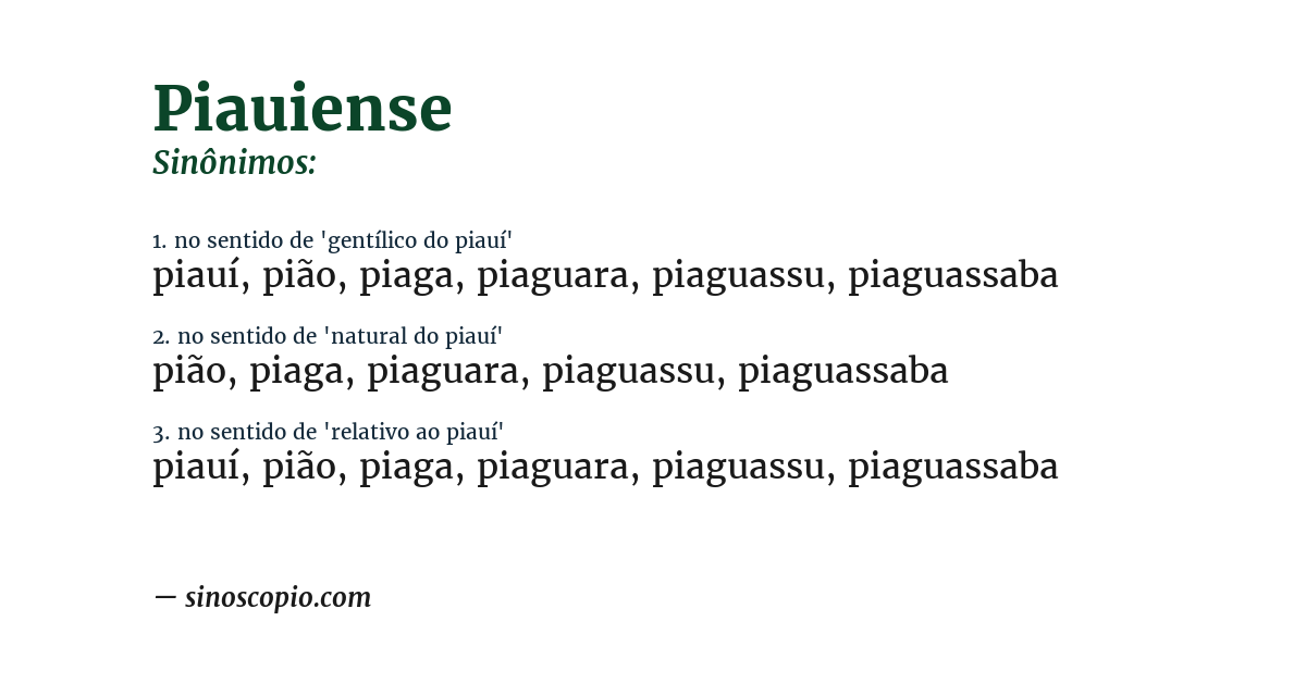 Sinônimo de piauiense