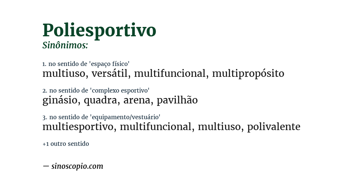 Sinônimo de poliesportivo