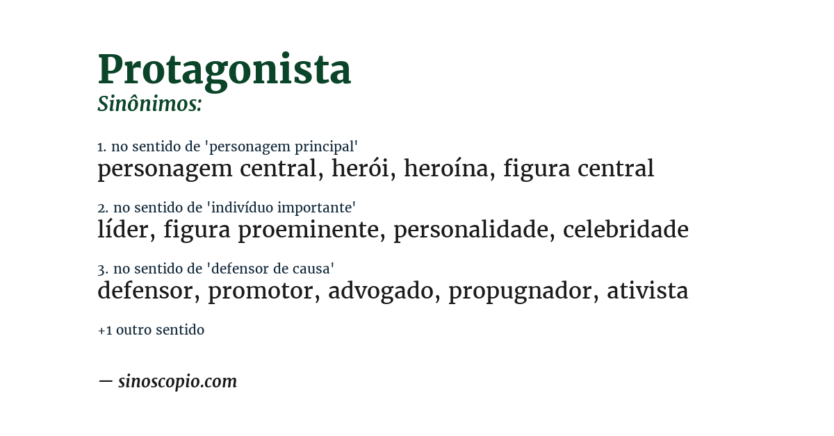 Sinônimo de protagonista