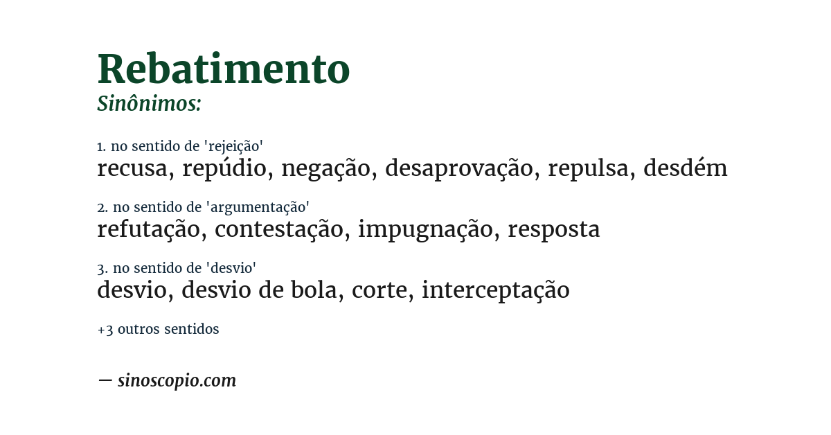 Sinônimo de rebatimento